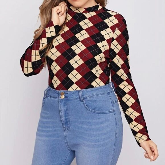 Ladies Argyle Sweater  - Picture 5 of 7